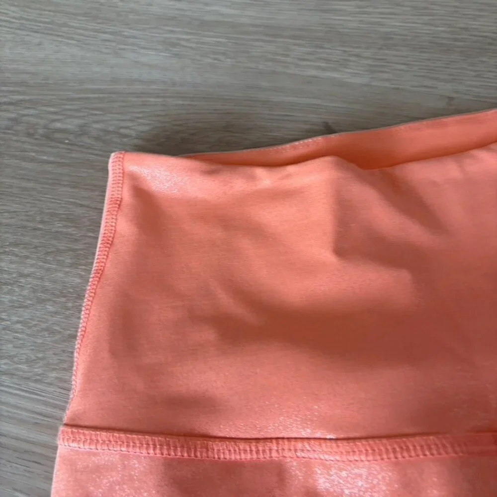 ** Beyond Yoga Orange Sparkle Leggings Midi High Waisted size small workout